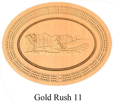 Gold Rush 11 Cribbage Board - Wolverine Custom Woodcraft
