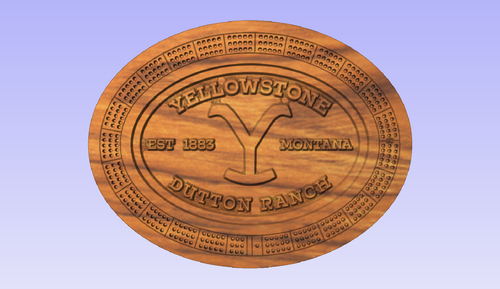 Yellowstone Cribbage Board 2