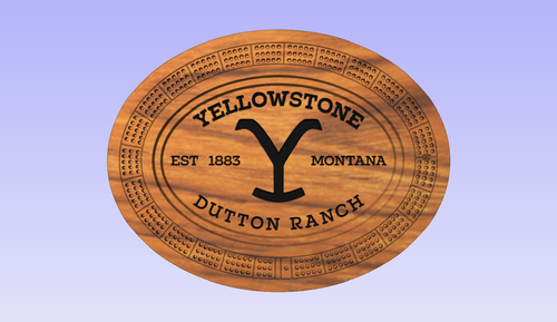 Yellowstone Cribbage Board 3