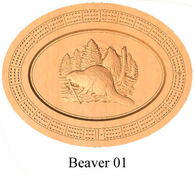 Beaver 01 Cribbage Board - Wolverine Custom Woodcraft